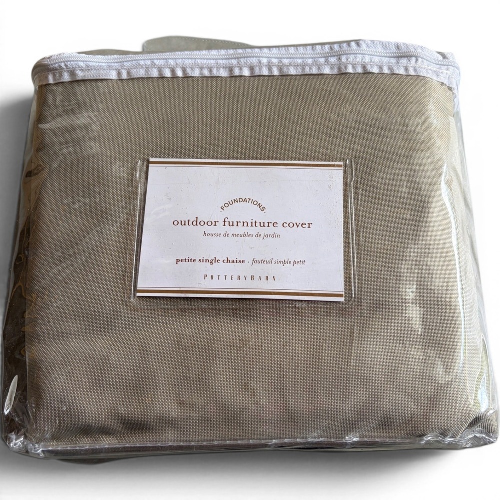 Pottery Barn Foundations Outdoor Furniture Cover Petite Single Chaise Tan New